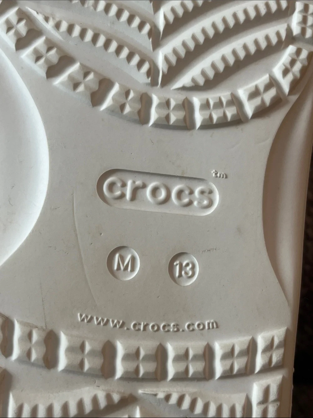CROCS White Double-Band Slide Sandals Size 13 Men’s Iconic Comfort Excellent